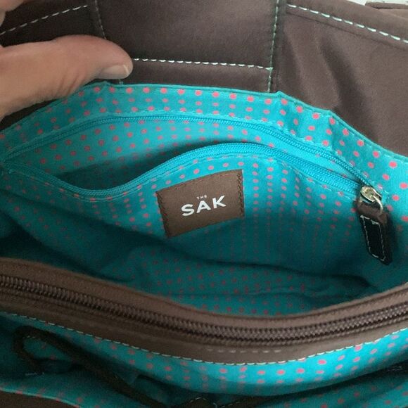 The Sak Cameron Tan Brown Mesh Shoulder Satchel Handbag Purse - Picture 6 of 14